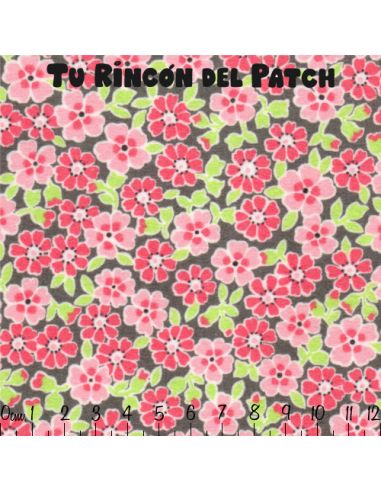 Flannel: (01) flores rosas y verdes